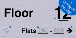 Floor ID sign with One Flat Directional Section